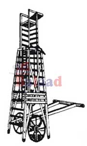 Alu. Square Type Tower Ladder Big Iron Wheels